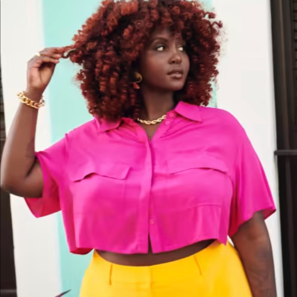 Faith Button-Down Cropped Shirt - Gabi Fresh X FTF